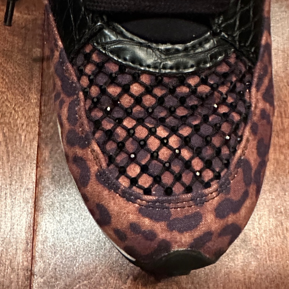 Jessica Simpson Black and Brown Leopard Sneakers